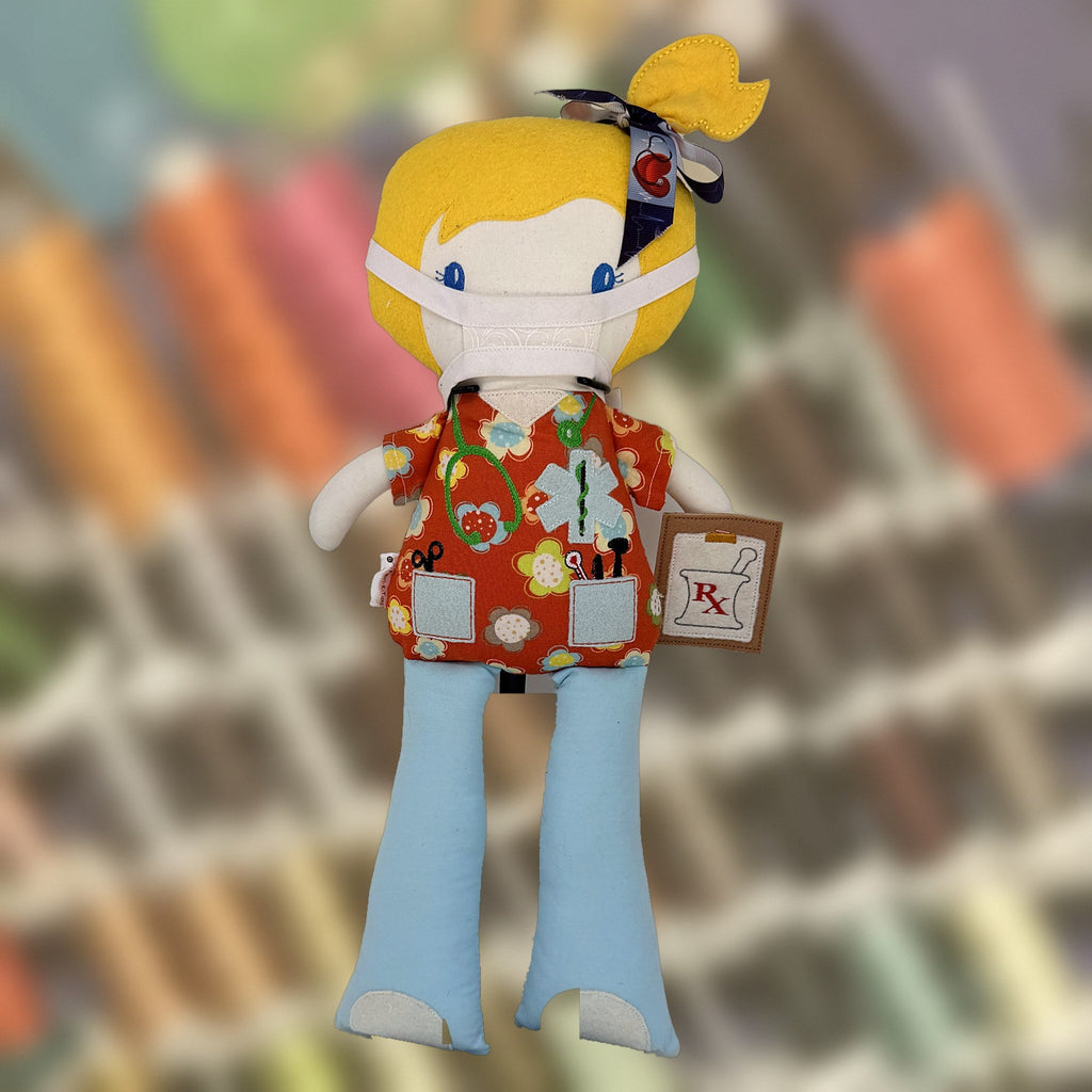 Mikaela Medic Doll, an 18-inch cloth doll, handmade in Louisville, KY
