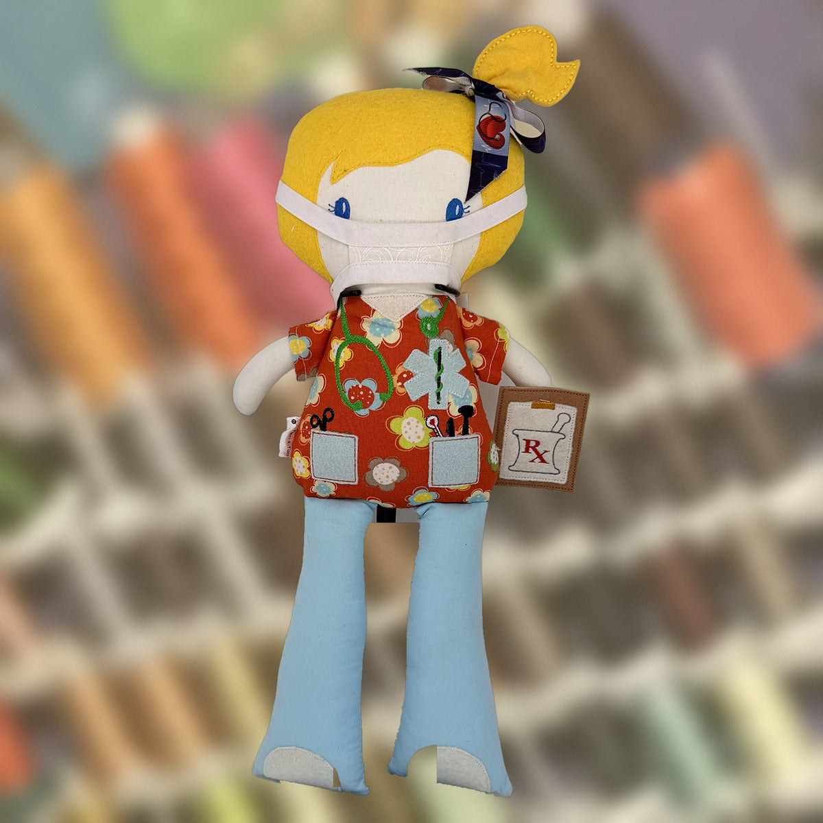 Mikaela Medic Doll, an 18-inch cloth doll, handmade in Louisville, KY