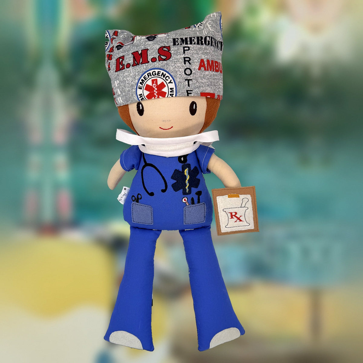 Michael Medic Doll, an 18-inch cloth doll, handmade in Louisville, KY