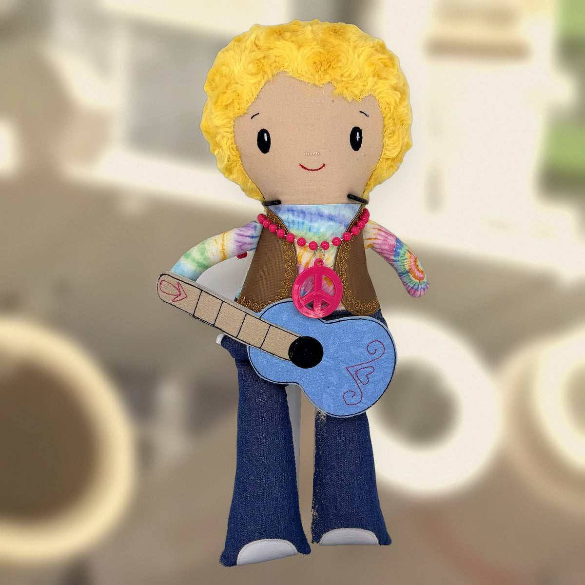 Boho Ben Doll, an 18-inch cloth doll, handmade in Louisville, KY