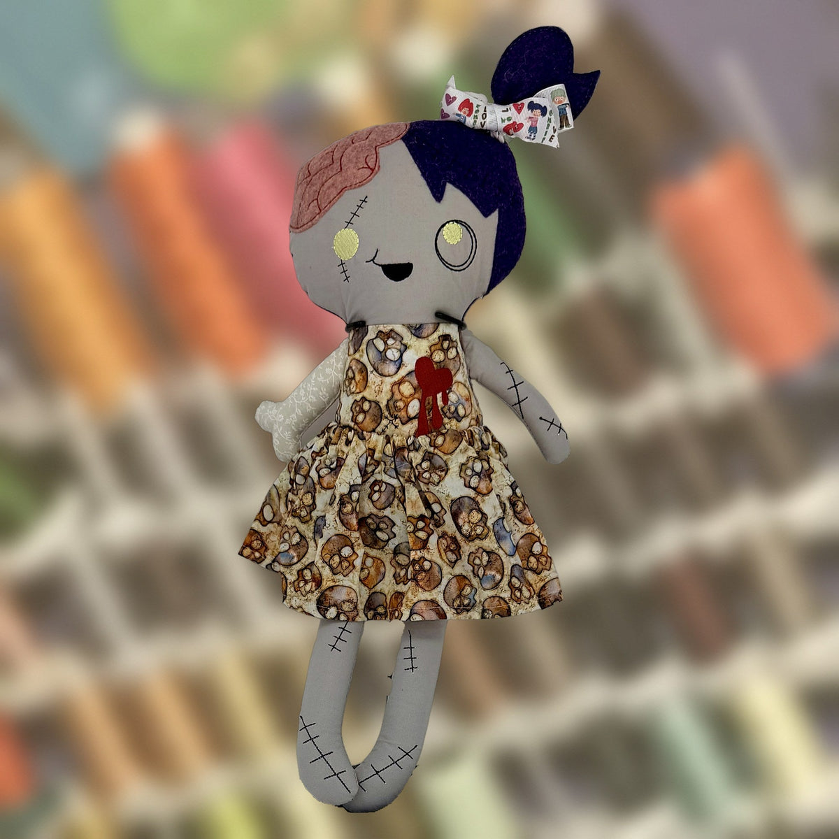 Zelda Zombie Doll, an 18-inch cloth doll, handmade in Louisville, KY