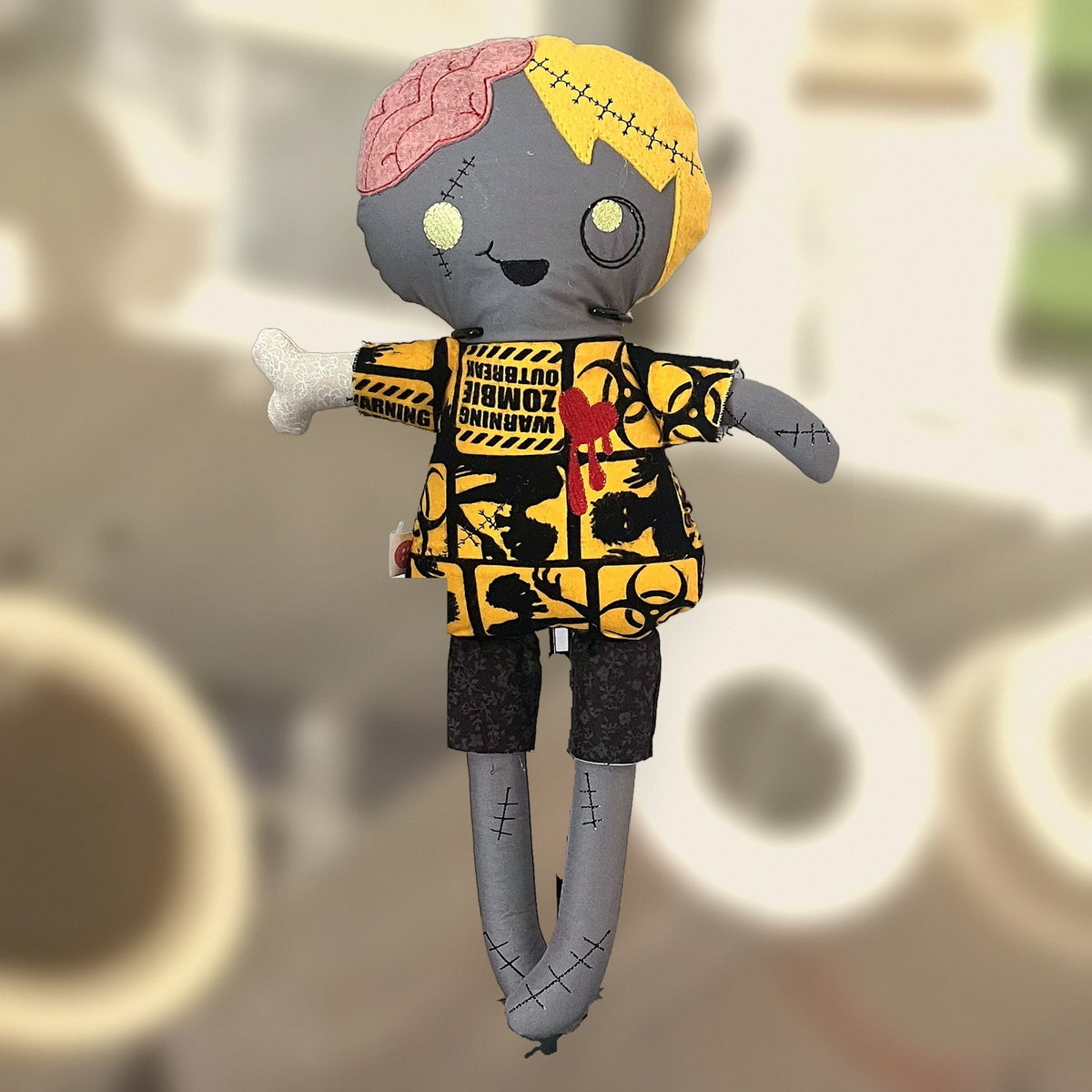 Zach Zombie Doll, an 18-inch cloth doll, handmade in Louisville, KY