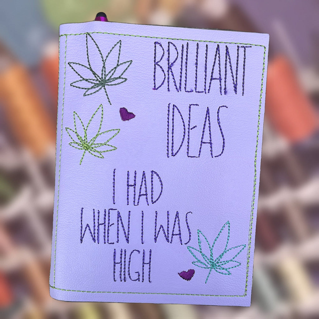 Brilliant Ideas Notebook cover, an A6 notebook cover with notebook and pen, handmade in Louisville, KY