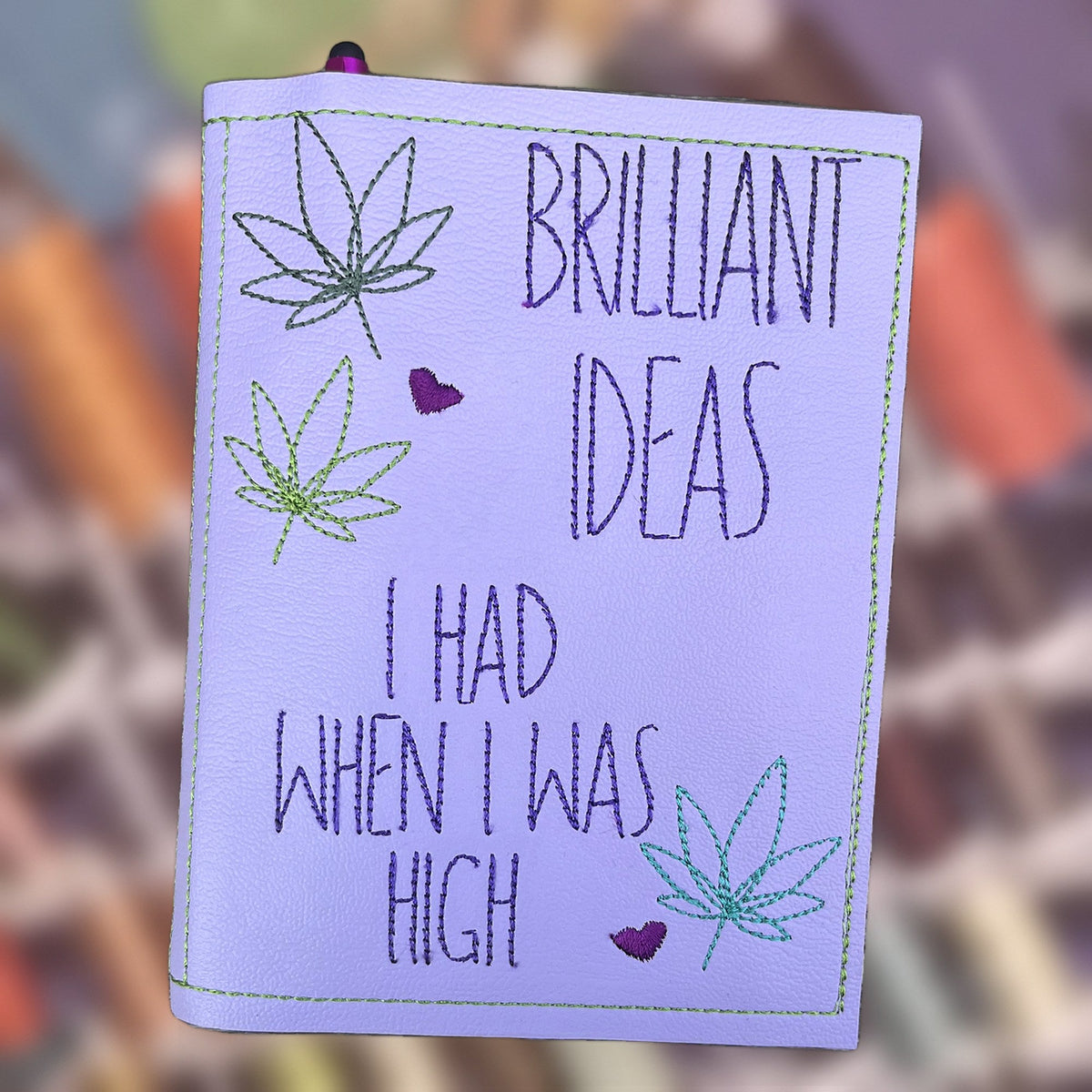 Brilliant Ideas Notebook cover, an A6 notebook cover with notebook and pen, handmade in Louisville, KY