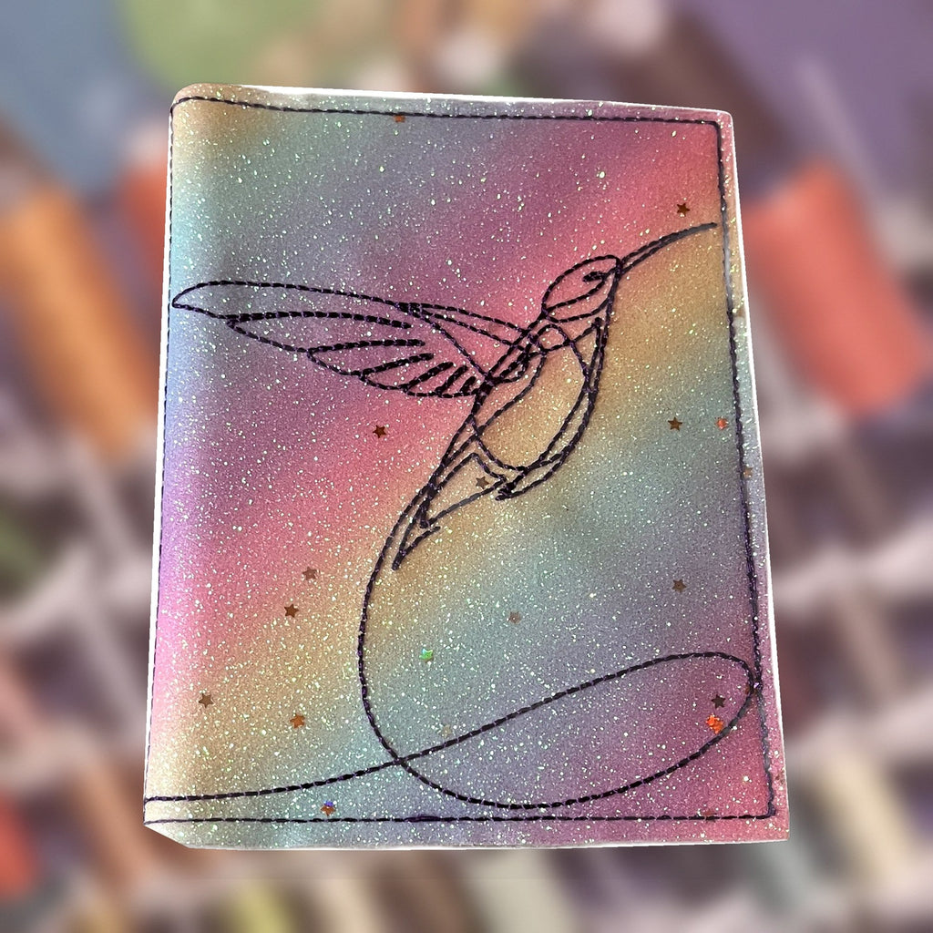 Hummingbird Notebook cover, an A6 notebook cover with notebook and pen, handmade in Louisville, KY