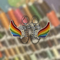 Pride Shoe Wings, embroidered shoe charms for sneakers, handmade in Louisville, KY