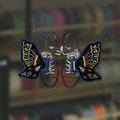 Skull Butterfly Shoe Wings, embroidered shoe charms for sneakers, handmade in Louisville, KY