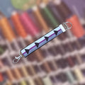 Demisexual Pride wristlet keychain in pride flag colors, handmade in Louisville, KY