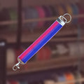 Bisexual Pride wristlet keychain in pride flag colors, handmade in Louisville, KY
