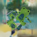 Frog baby lovey gift set with blanket, plushie, rattle and bib, handmade in Louisville, KY