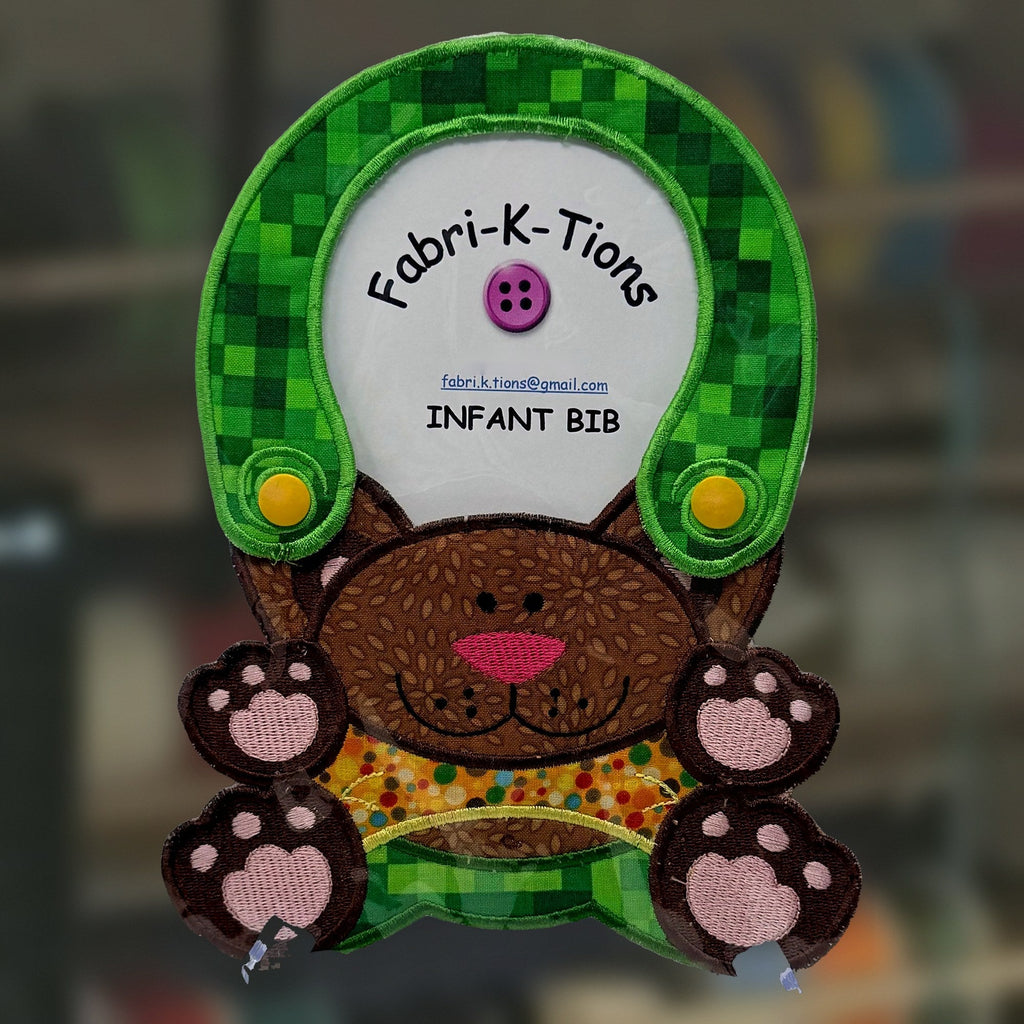 Infant Bibs - Series 1, teddy bear design, handmade by Fabri-K-Tions in Louisville, KY