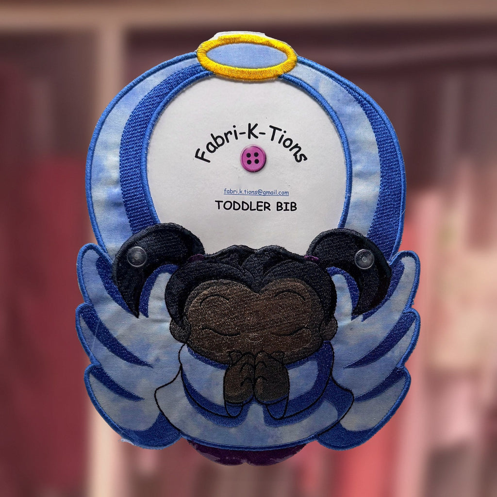 Toddler Bibs - Series 2, angel design, handmade by Fabri-K-Tions in Louisville, KY