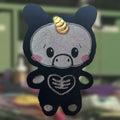 Skelly Unicorn plushie, handmade in Louisville, KY