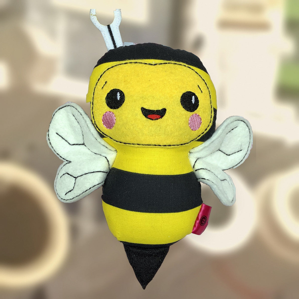 Bee plushie, handmade in Louisville, KY